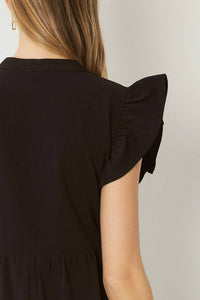 Entro - Ruffled Pocket Tiered Midi Dress