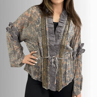 Jaded Gypsy - Chiffon Studded Detail Cardigan