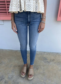 BLACK ORCHID Carmen High Rise Ankle Fray Jean in blast from the past - women's jeans