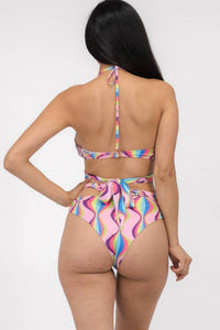 Miss8 - Swirl Print Halter Bikini Set