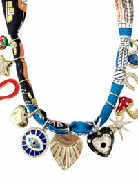 Gemelli - Women's Scarf Charm Necklace