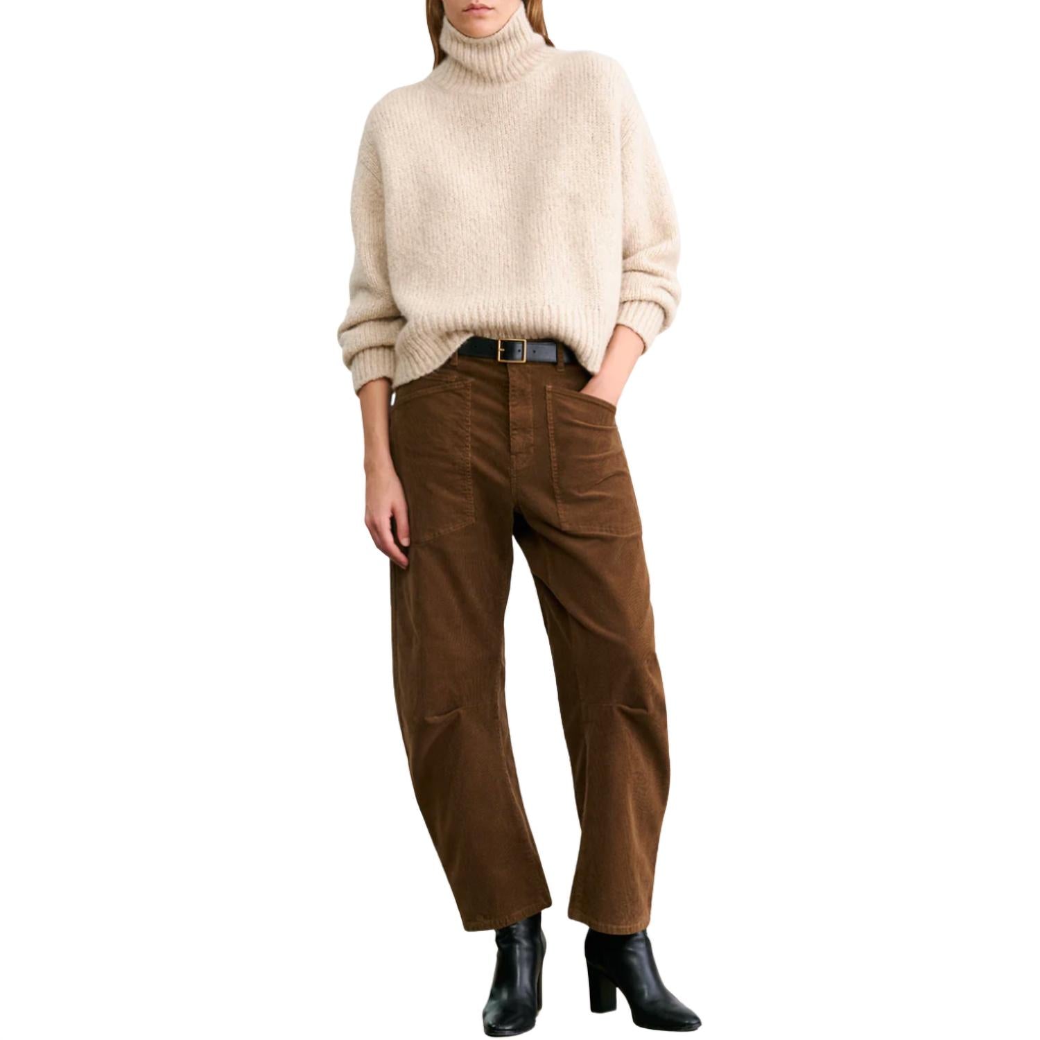NILI LOTAN Shon Corduroy Pant in caffe 1 - women's pants - detail view
