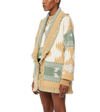 Alanui - Icon Jacquard Cardigan in Off White Multicolor