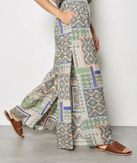 Apricot - Folk Patchwork Wide Leg Trousers