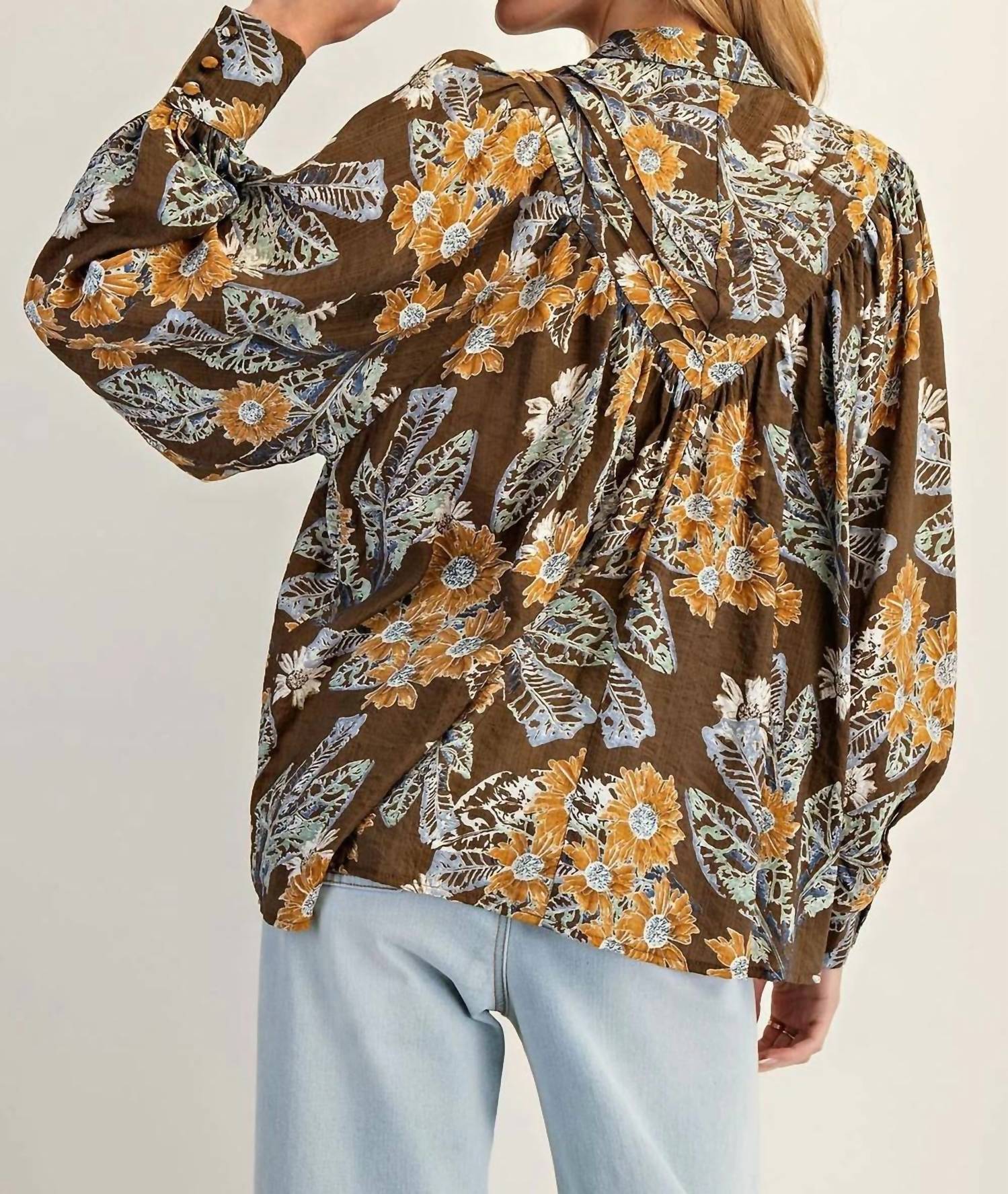 Ee:Some - Hollis Floral Printed Button Down Top