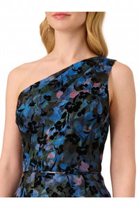 Adrianna Papell - Print flocked Organza Gown
