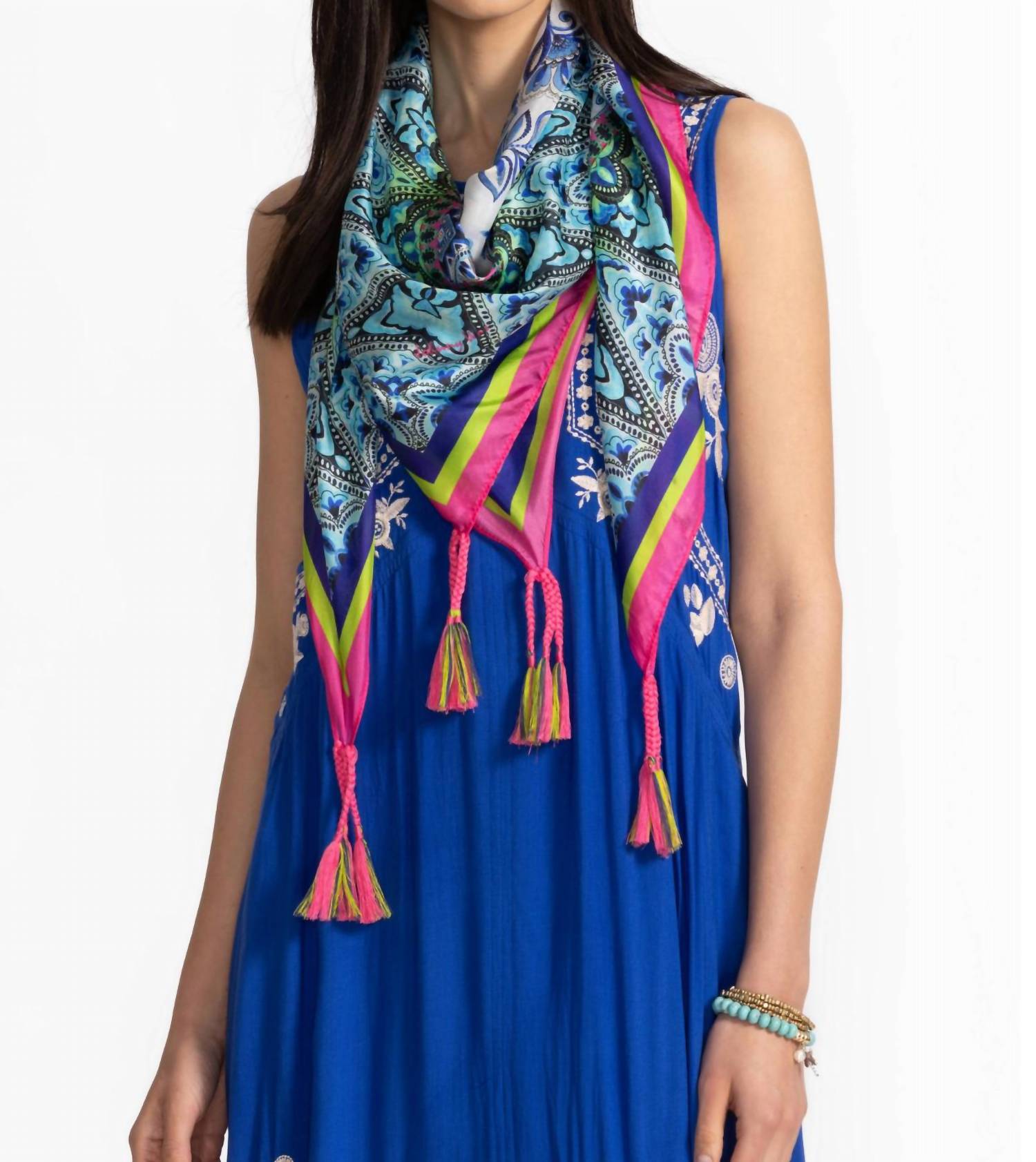Johnny Was Women's Elaine Scarf in multi - women's scarf - detail view