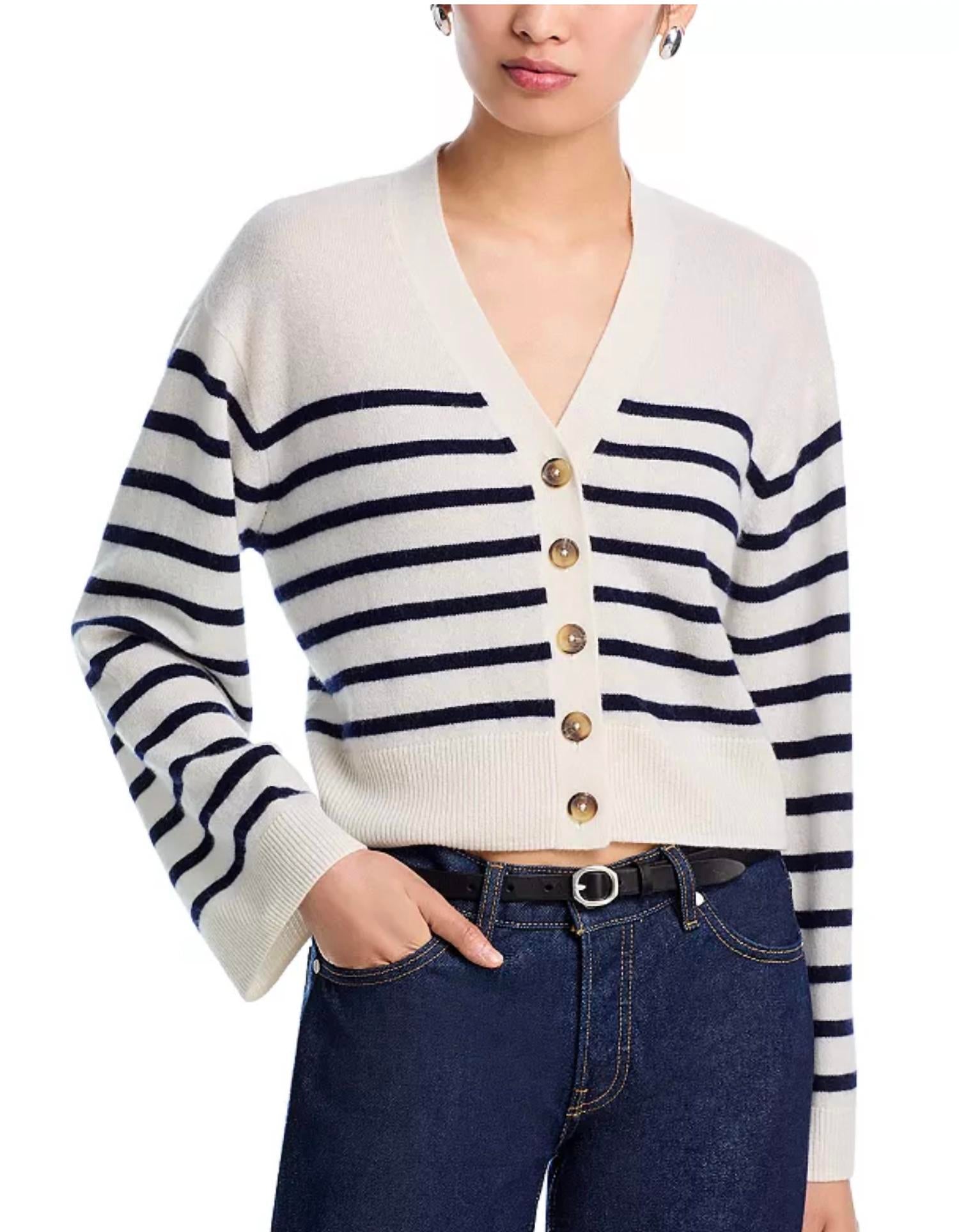 Aqua - Cashmere V Neck Cardigan Sweater