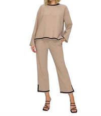 JOH Comfort Pants And Top Set in khaki - women's sleepwear - alternate view