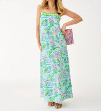 Lilly Pulitzer Amalfi Silk Maxi Dress in salt pond blue - women's dress
