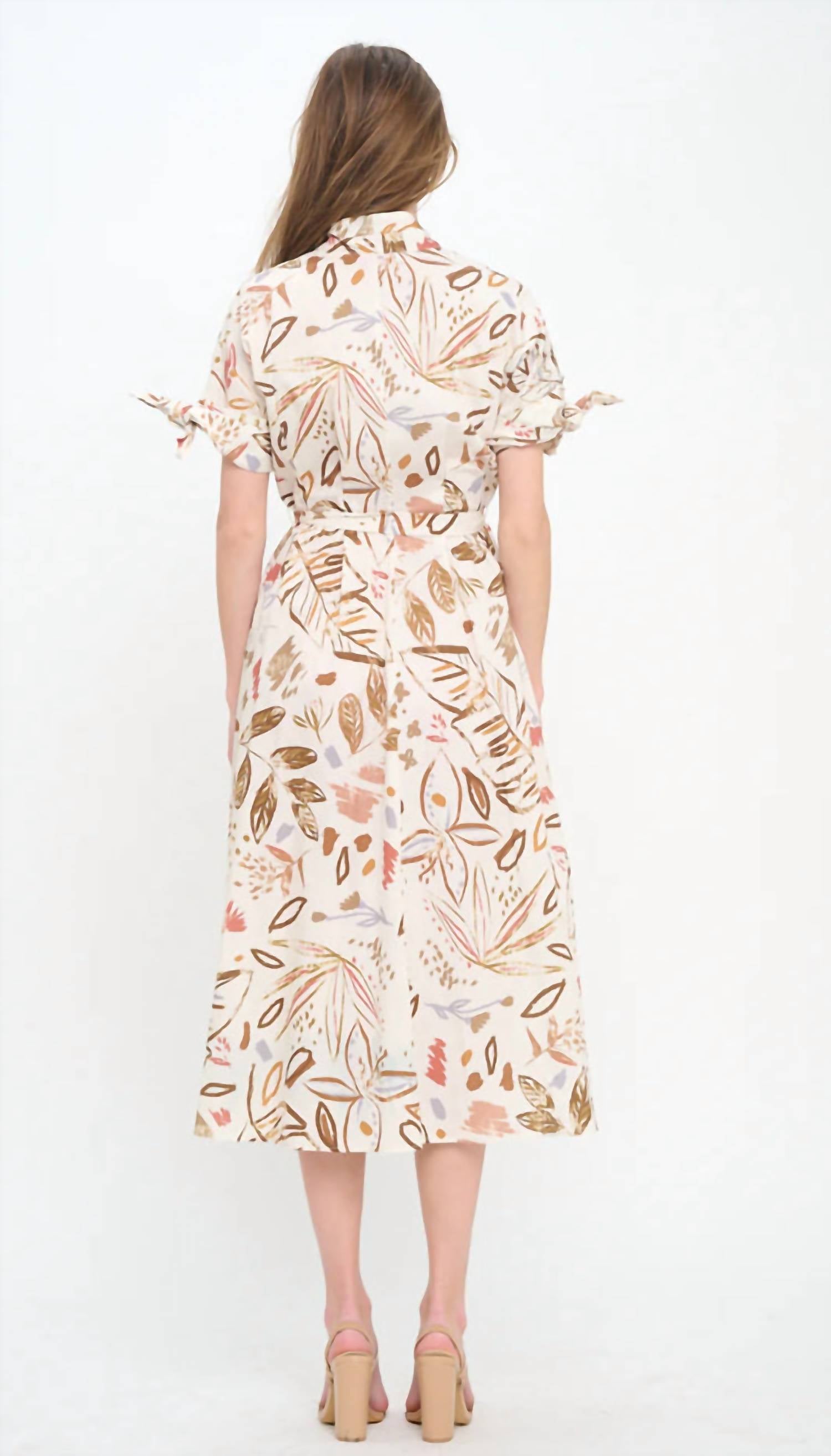 Meet Me In Santorini - Olive Grove Shirt Midi Dress