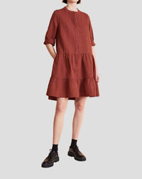APIECE APART Maurino Mini Dress in chipotle - women's dress