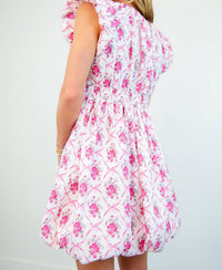 Peach Love - Flowers & Bows Babydoll Dress