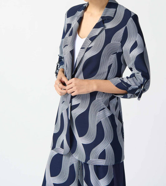 Joseph Ribkoff - Abstract Print Long Jacket