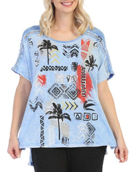 Jess & Jane - Summer Time Contrast Mineral Washed Cotton Top