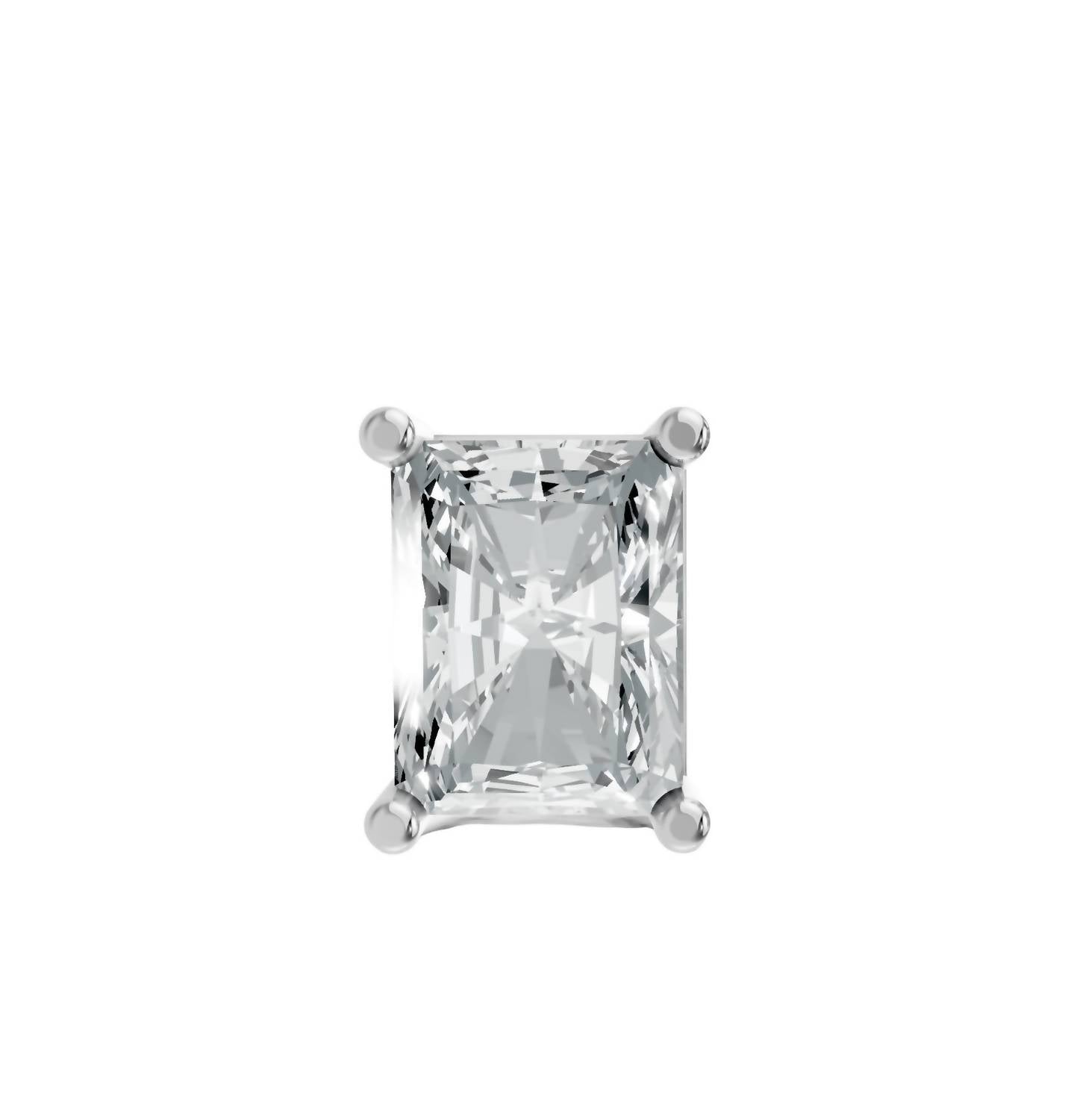 Aamiaa - Women's Radiant Shape 4 Prong Push Back Studs