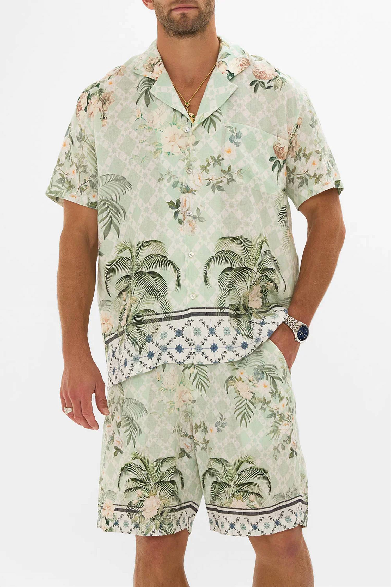 Camilla - Relaxed Fit Camp-collar Short Sleeve Shirt