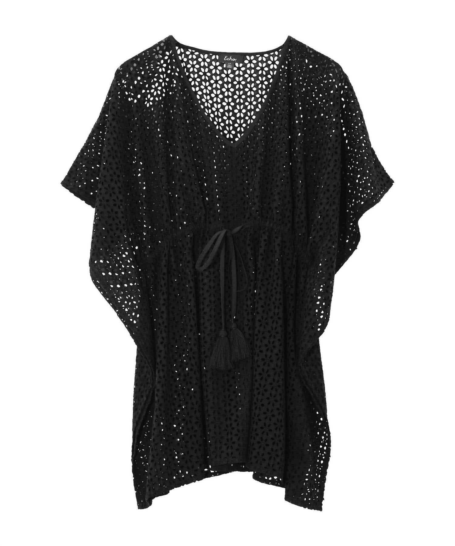 Echo - Eyelet Butterfly Caftan Dress - black - clothing - coverups