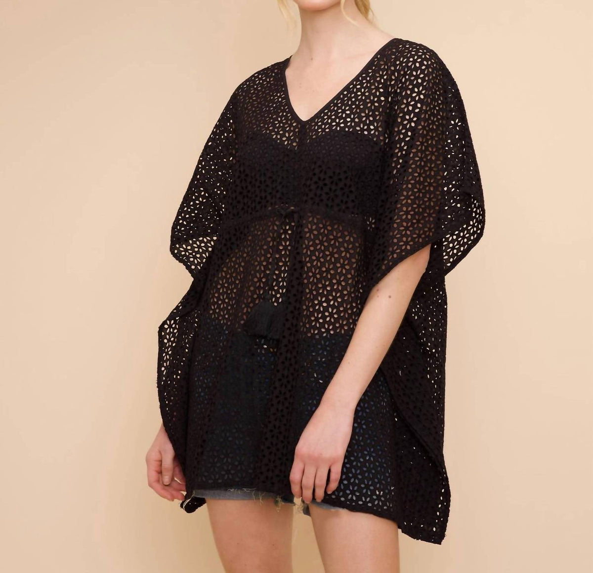Echo - Women's Eyelet Butterfly Caftan Dress
