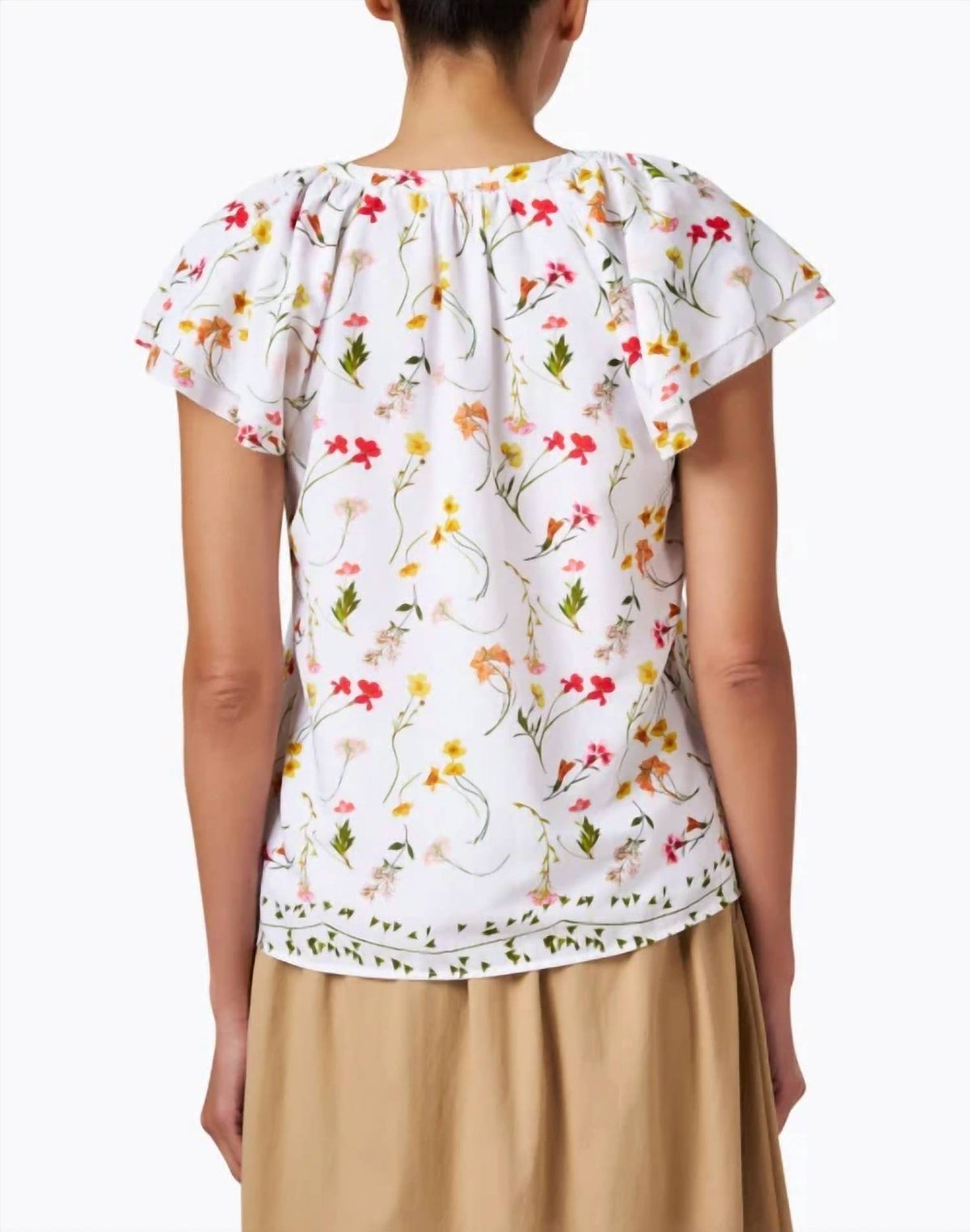 Ecru - Loren Flutter Sleeve Top