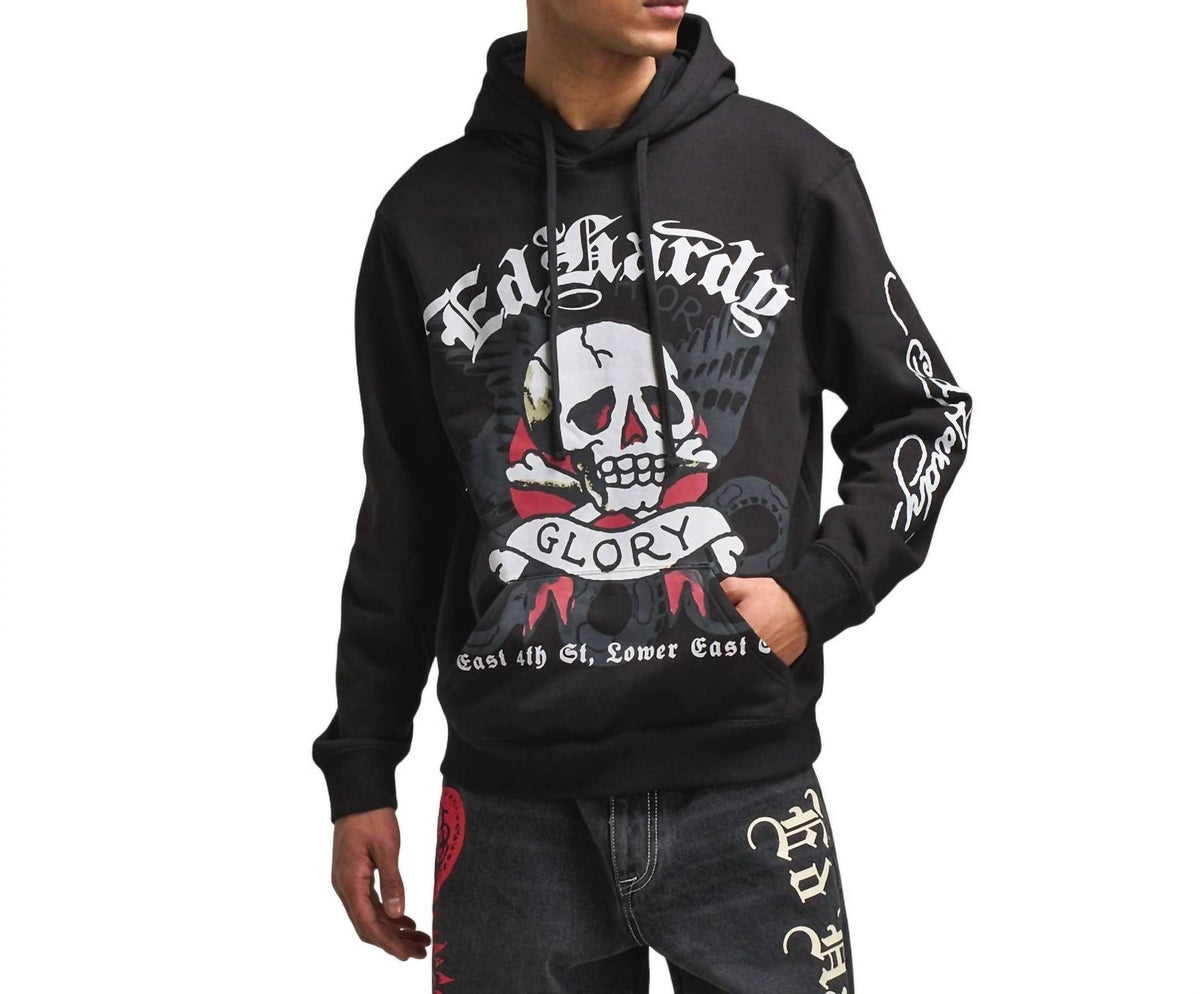 Ed Hardy - Dg Skull Fleece Pullover Hoodie
