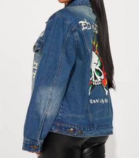Ed Hardy - Flame Skull Denim Jacket