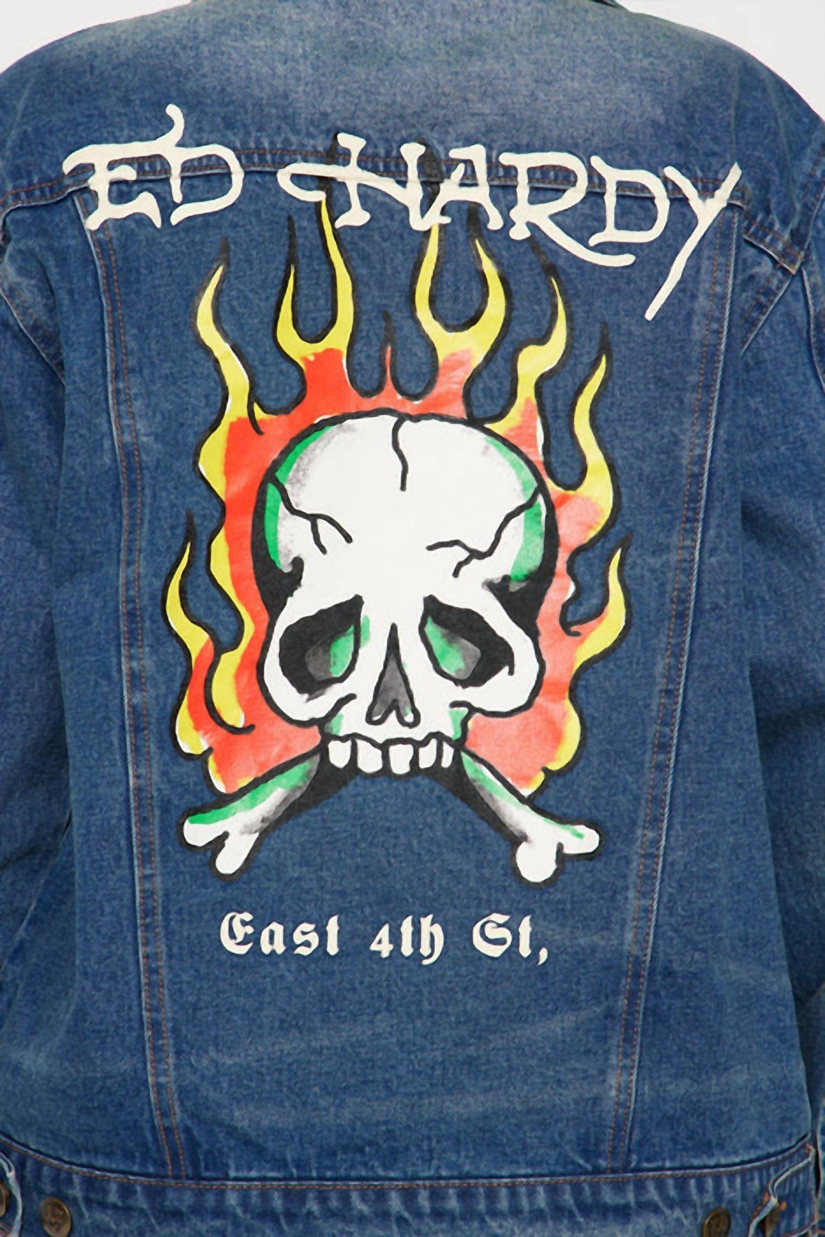 Ed Hardy - Flame Skull Denim Jacket