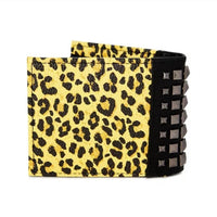 Ed Hardy - Men's Leopard Print Skull With Studs Bifold Wallet