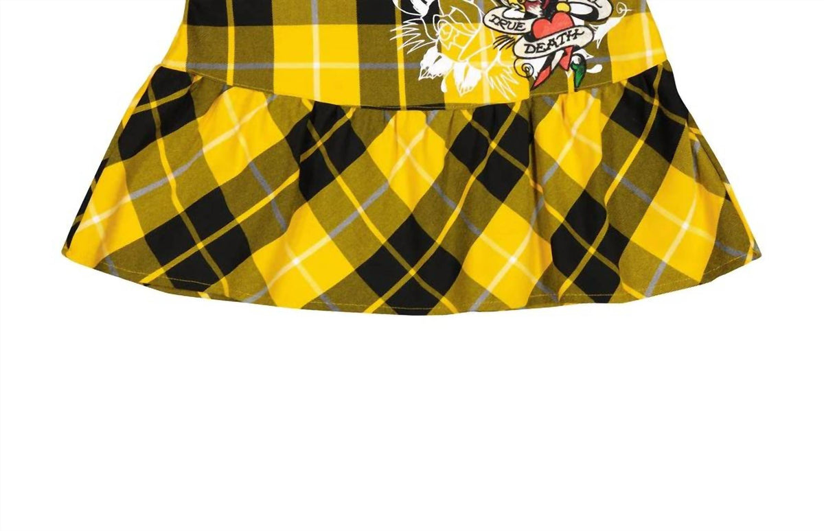 Ed Hardy - True Eagle Plaid Flare Mini Skirt