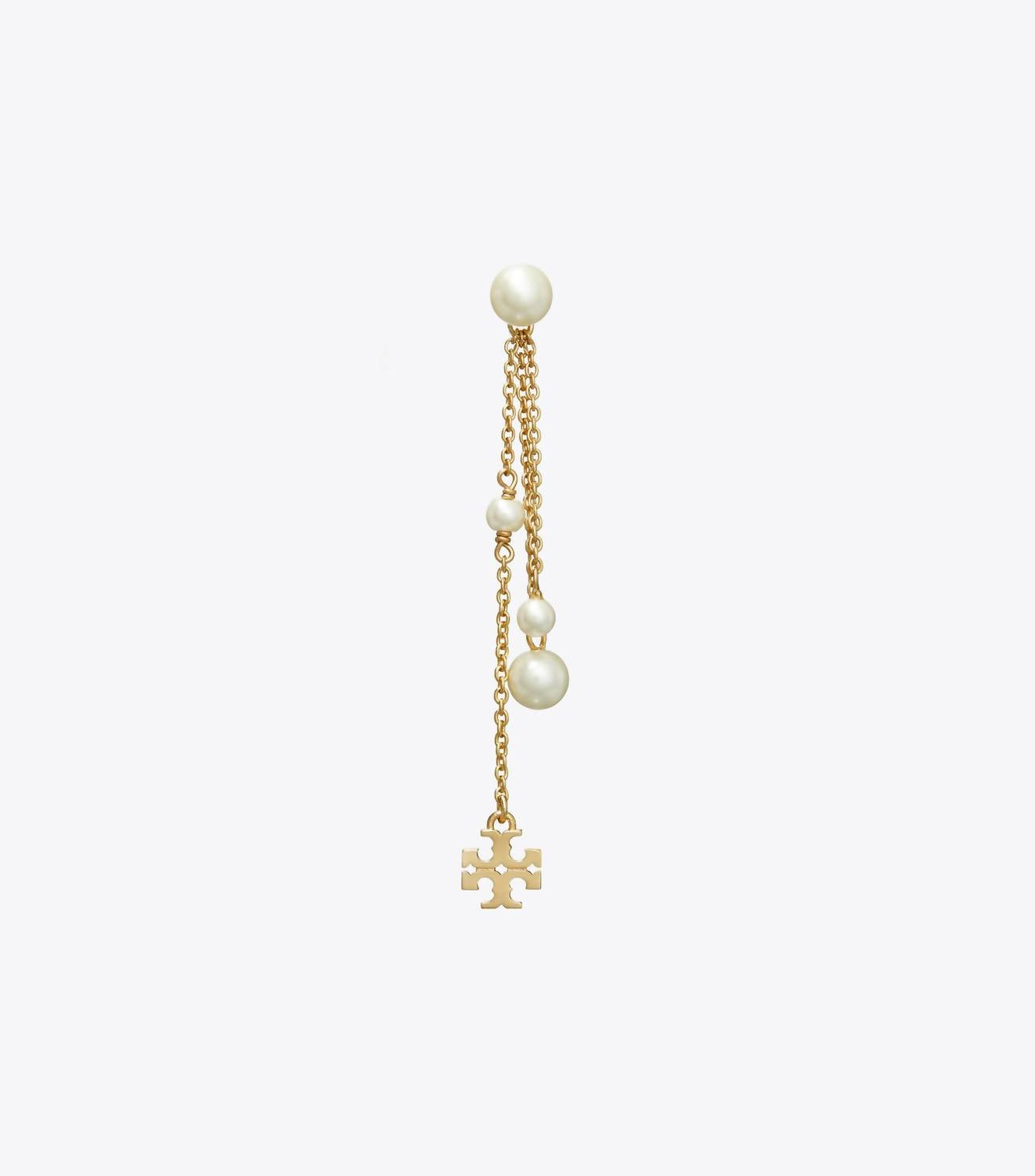 Tory Burch - Kira Logo & Imitation Pearl Earrings