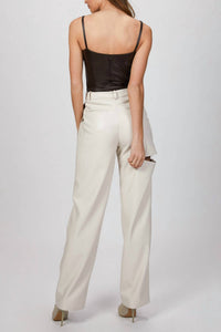 CUTOUT LEATHER BODYSUIT