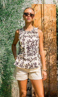 Greylin - Monti Side Tie Poplin Top
