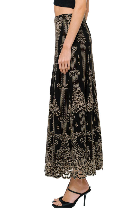 Ciebon - Becca Lace Two-tone Cutout Skirt