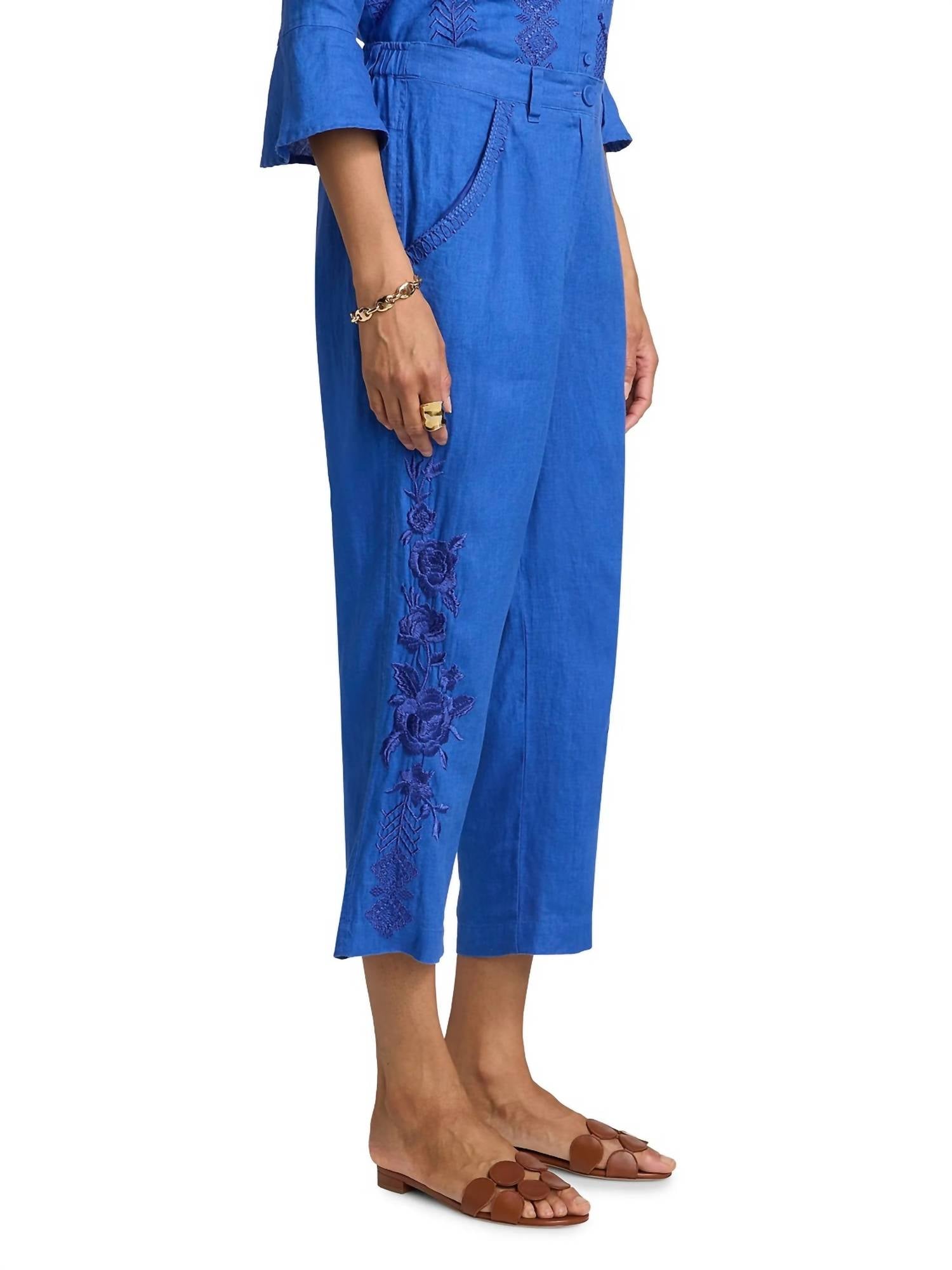 Johnny Was - CARMELITA LINEN CROPPED PANT