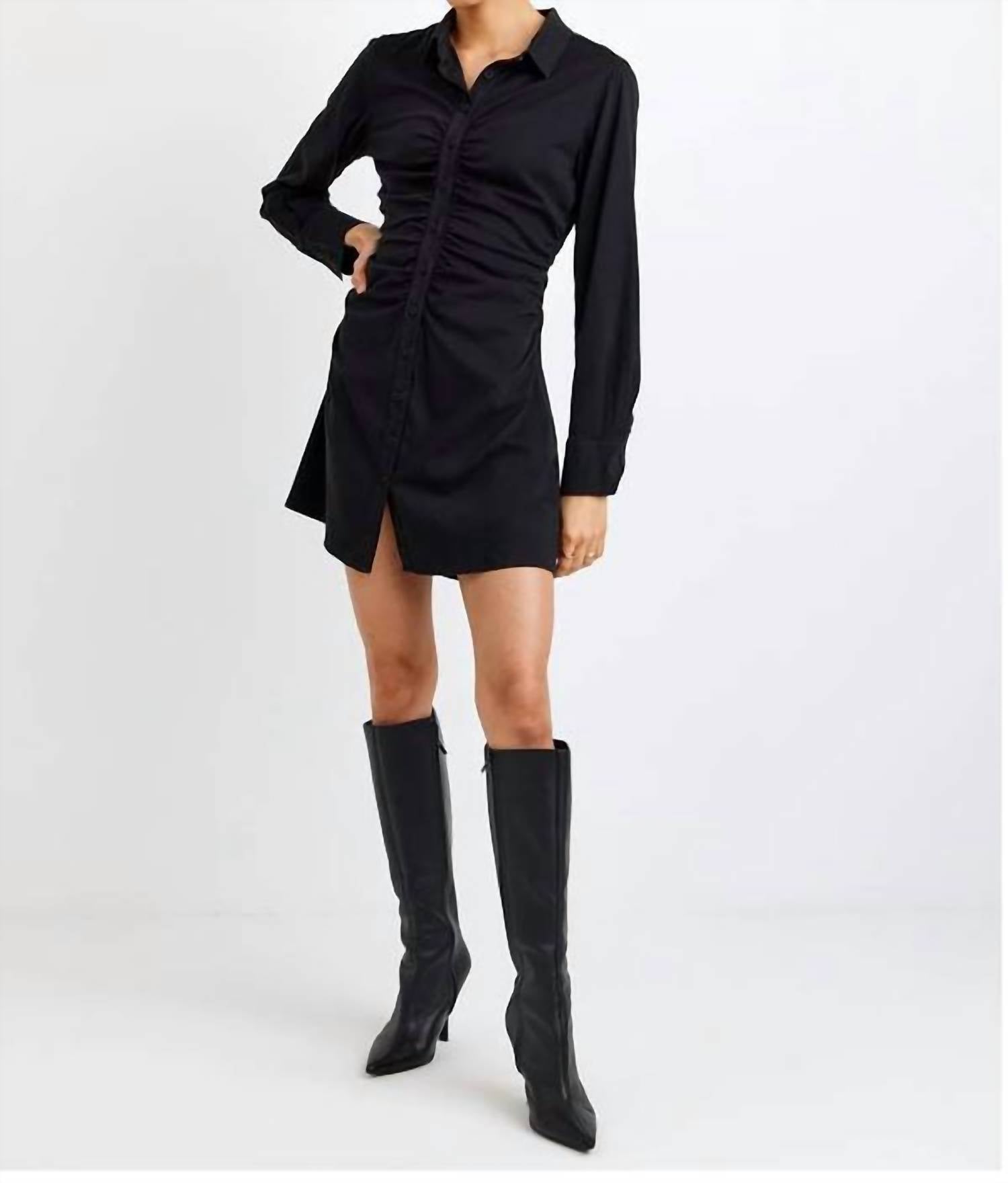 Bella Dahl - Long Sleeve Shirred Mini Dress