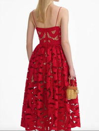 self-portrait Bow Embroidered Midi Dress - women's dress - detail view