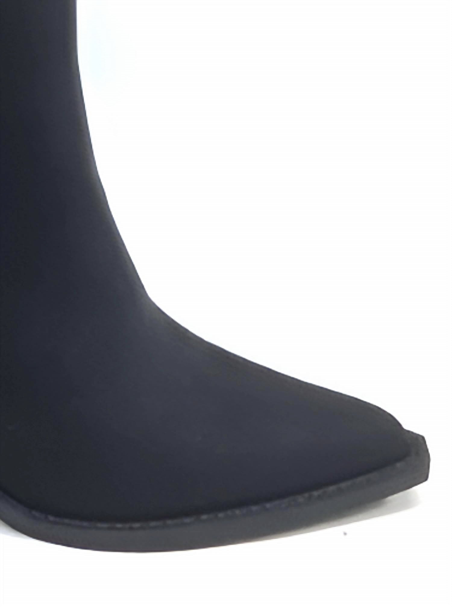ChicPier Women's Pointed Western Booties in jet black - women's shoe - detail view