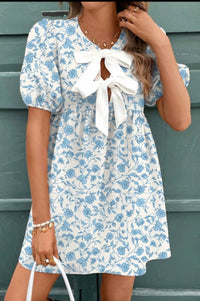 Dear Lover - Blossoms And Bows Mini Dress