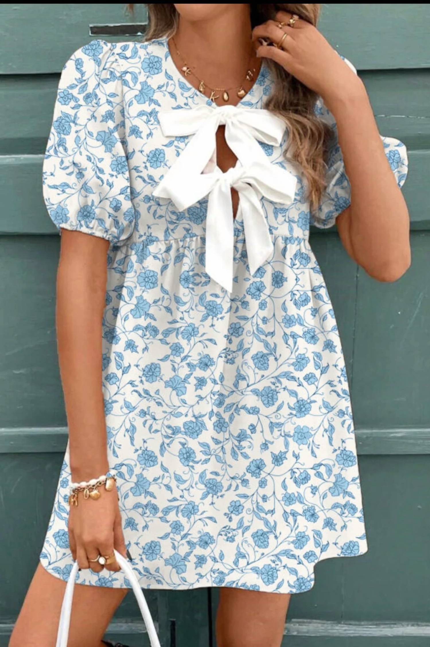 Dear Lover - Blossoms And Bows Mini Dress
