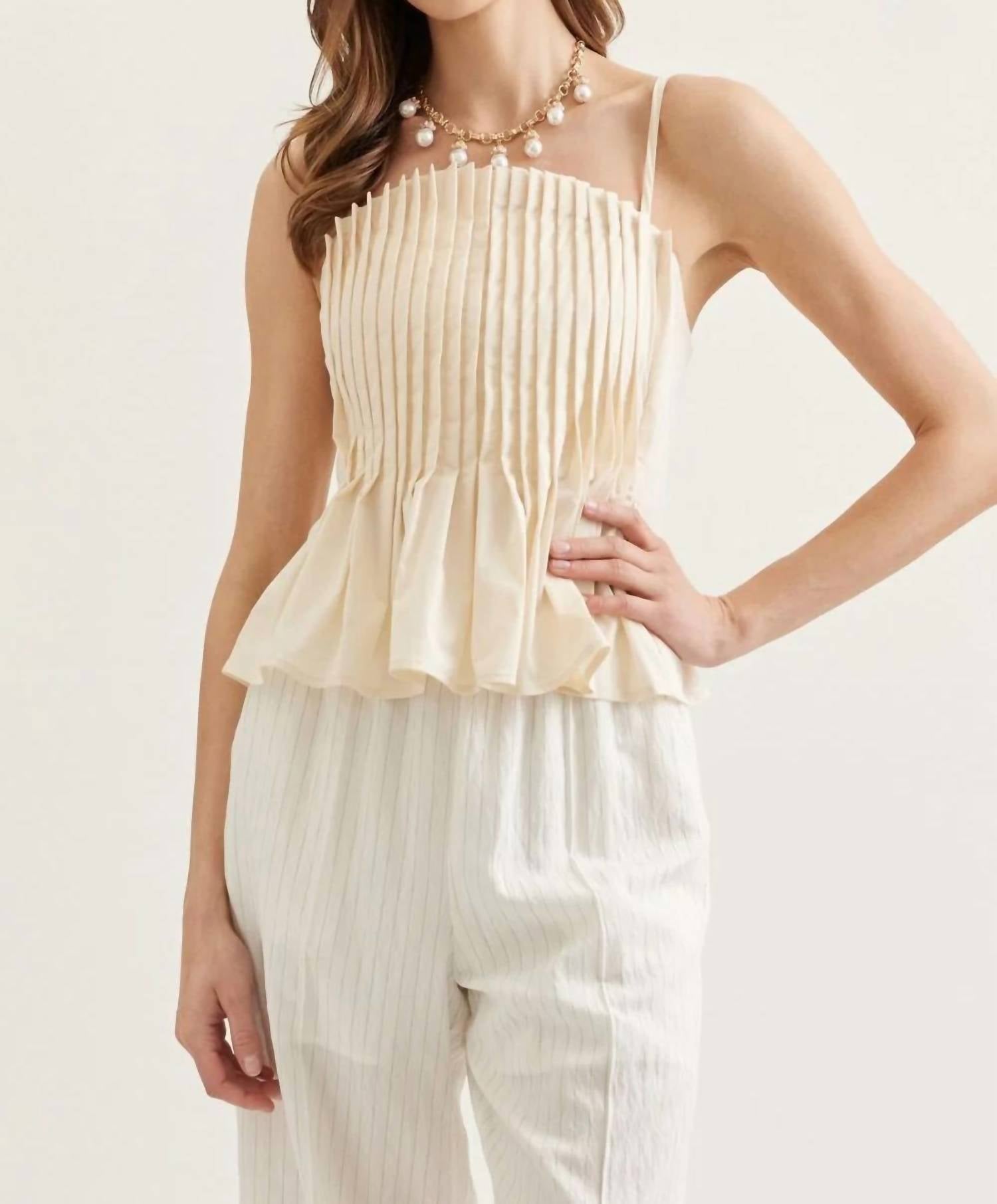 Entro - Dani Pleated Sleeveless Top