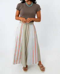 Baevely By Wellmade - Aurelia Summer Stripe Midi Skirt