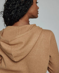 7Diamonds Zoe Half-zip Hoodie in camel - women's top - alternate view