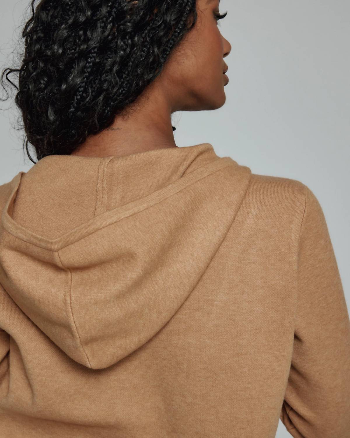 7Diamonds Zoe Half-zip Hoodie in camel - women's top - alternate view