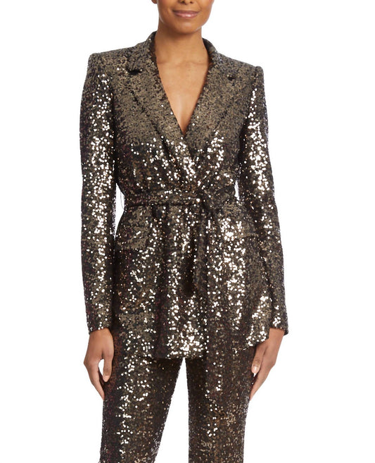 BELTED SEQUIN BLAZER