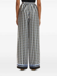 Oscar De La Renta - Wide Leg Allover Mini Geo Silk Twill Pants