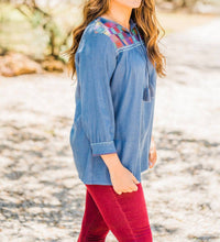 Layerz Clothing - Denim Embroidered Top