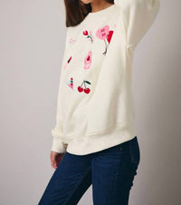 Sunday Edition - Graphic Embroidered Fleece Sweatshirt