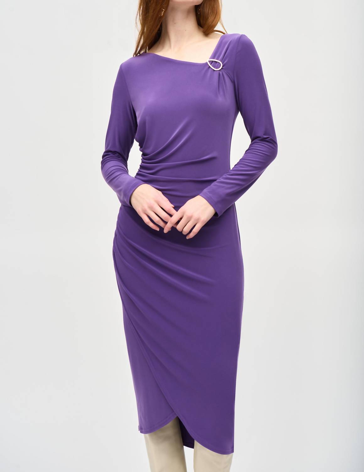 Joseph Ribkoff - Jewel Neck Bodycon Midi Dress