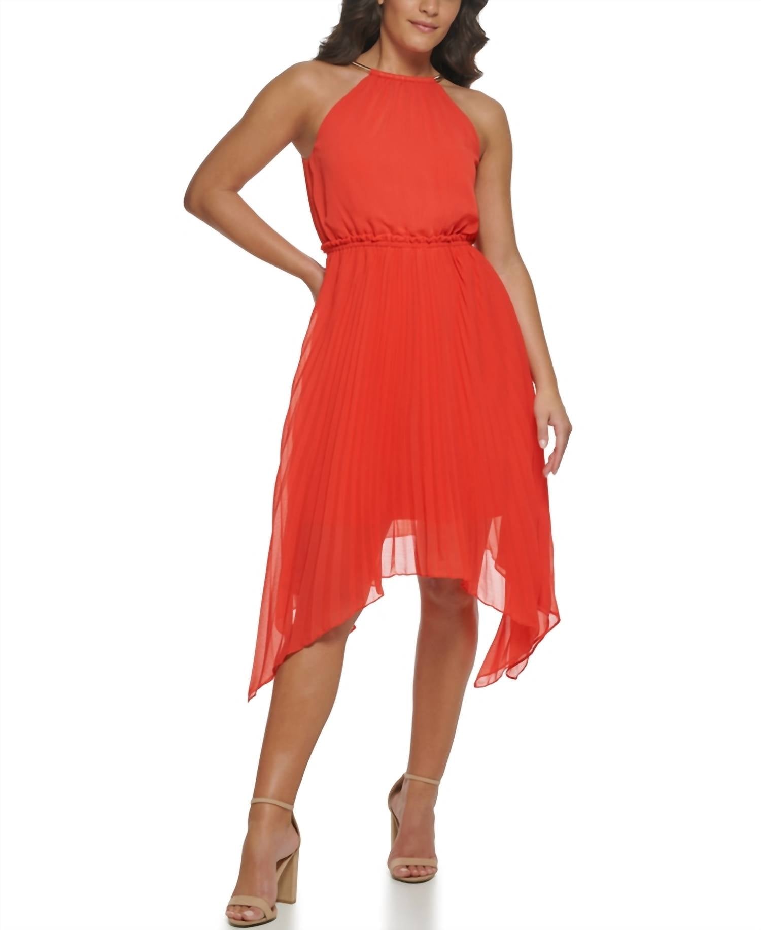 Kensie - Pleated Asymmetrical Dress
