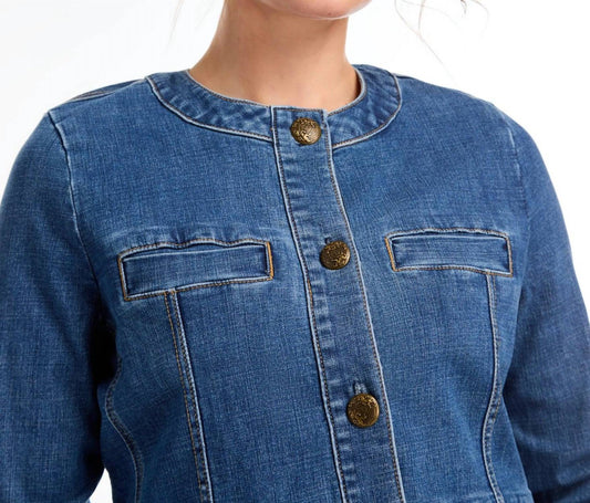 Fdj - Collarless Denim Jacket